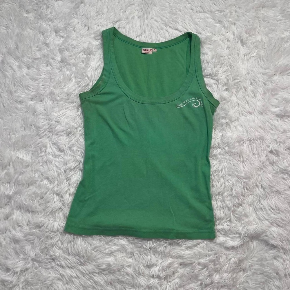 🍟Y2K Green Wave Graphic Tank Medium